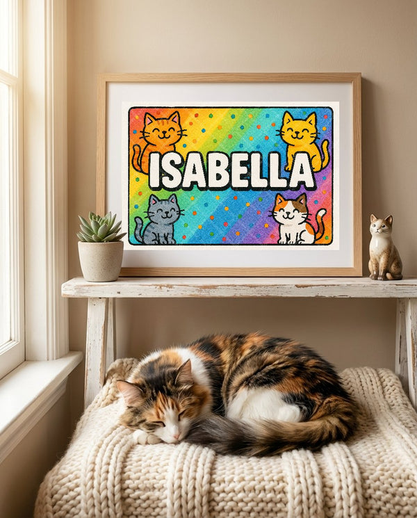 Isabella Colorful Cats Art