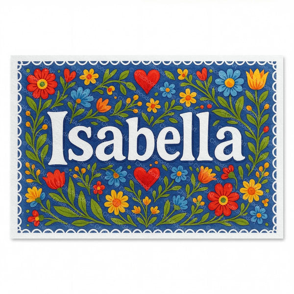 Isabella Floral Farmhouse Name Art