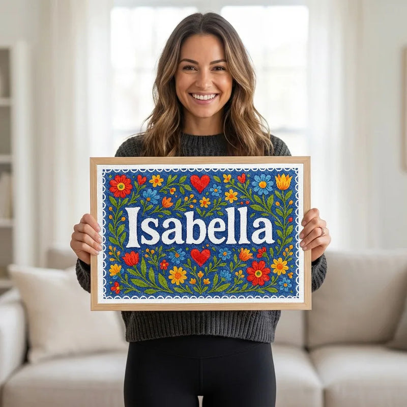 Calm personalized name art for Isabella