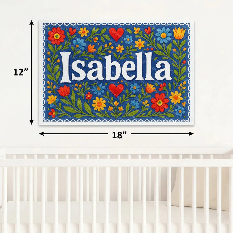 Calm personalized name art for Isabella