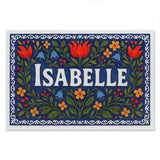 Isabelle Name Art - Floral Farmhouse personalized wall print for kids