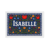 Isabelle Name Art - Floral Farmhouse personalized wall print for kids