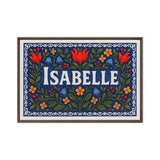 Isabelle Name Art - Floral Farmhouse personalized wall print for kids