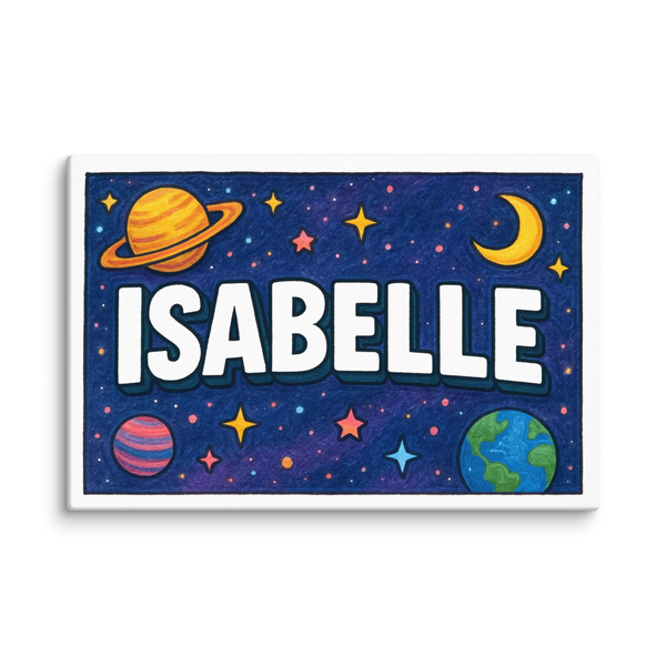 Isabelle Name Art - Space Explorers Personalized Wall Art