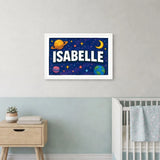Isabelle Name Art - Space Explorers personalized wall print for kids