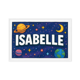 Isabelle Name Art - Space Explorers personalized wall print for kids