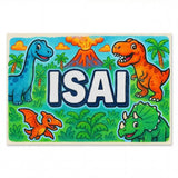 Isai Name Art - Dinosaur Adventure personalized wall print for kids