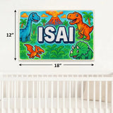 Isai Name Art - Dinosaur Adventure personalized wall print for kids