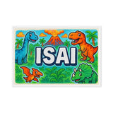 Isai Name Art - Dinosaur Adventure personalized wall print for kids