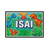 Isai Name Art - Dinosaur Adventure personalized wall print for kids