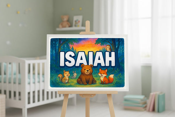 Isaiah’s Personalized Forest Friends Art