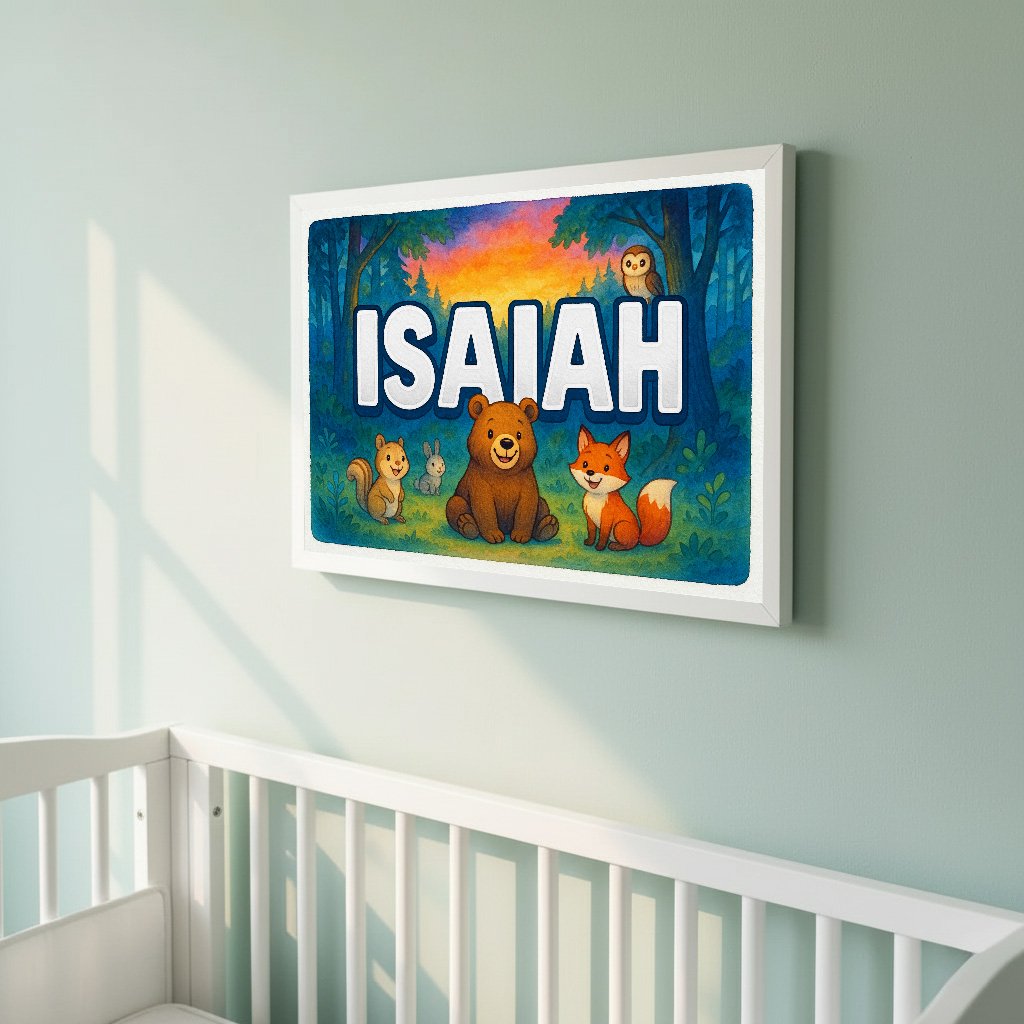 Personalized name art for Isaiah