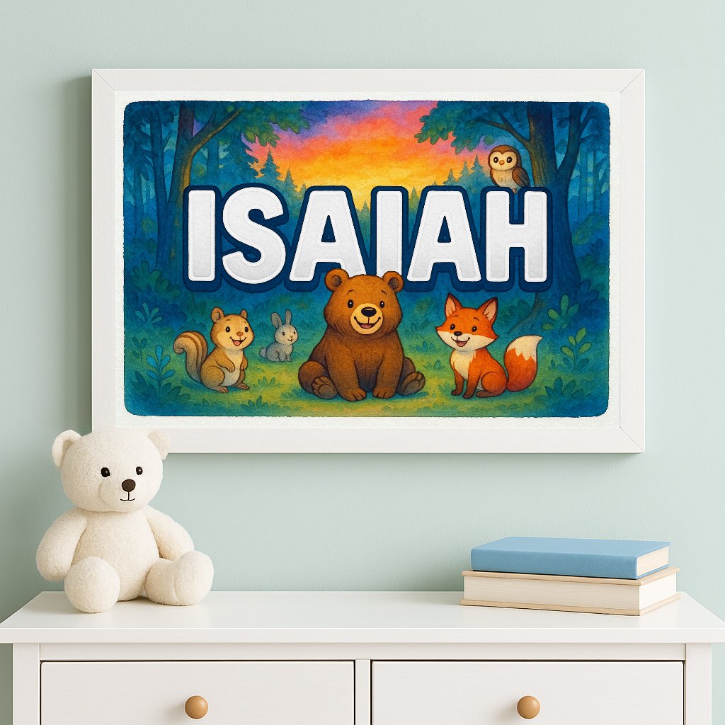 Personalized name art for Isaiah