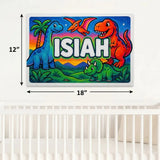 Isiah Name Art - Dinosaur Adventure personalized wall print for kids