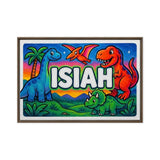 Isiah Name Art - Dinosaur Adventure personalized wall print for kids