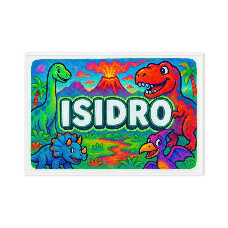 Isidro Name Art - Dinosaur Adventure personalized wall print for kids