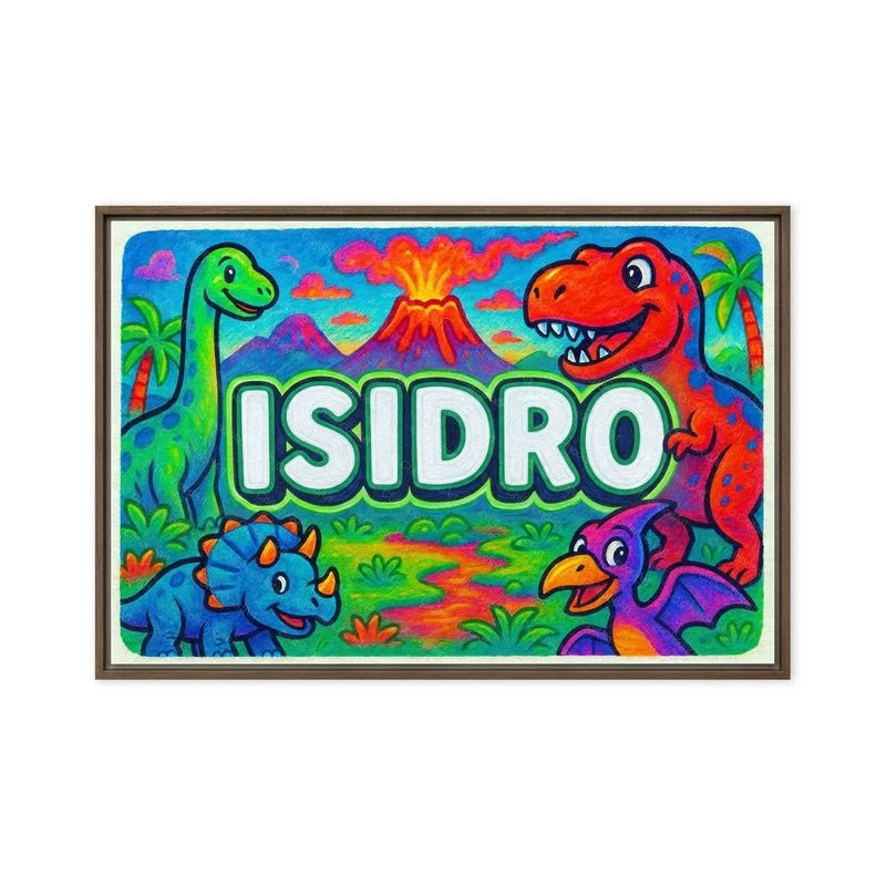 Isidro Name Art - Dinosaur Adventure personalized wall print for kids