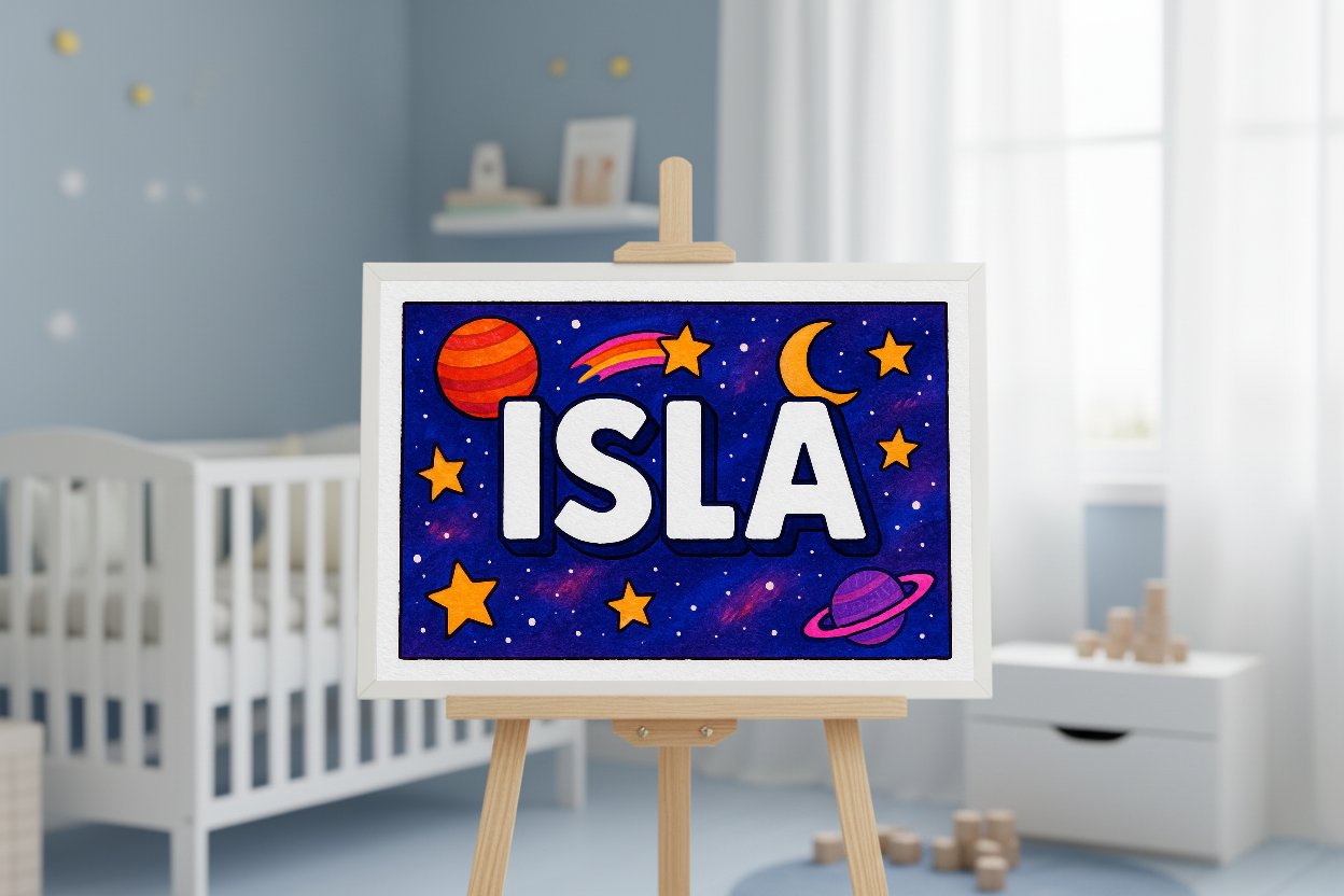 Personalized name art for Isla
