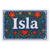 Calm personalized name art for Isla