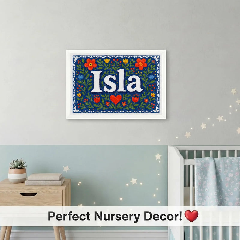 Calm personalized name art for Isla