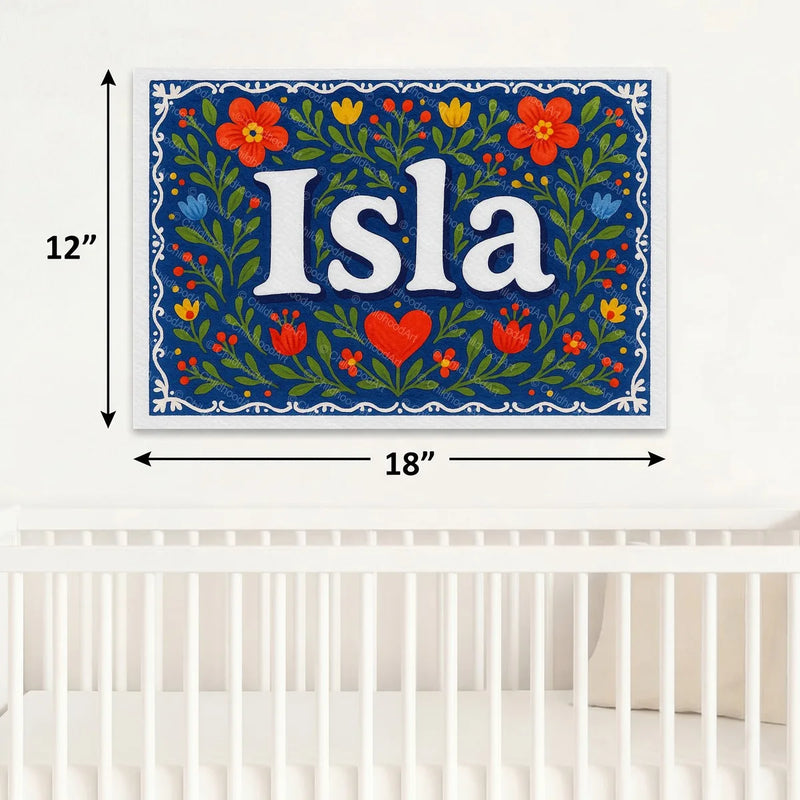 Calm personalized name art for Isla