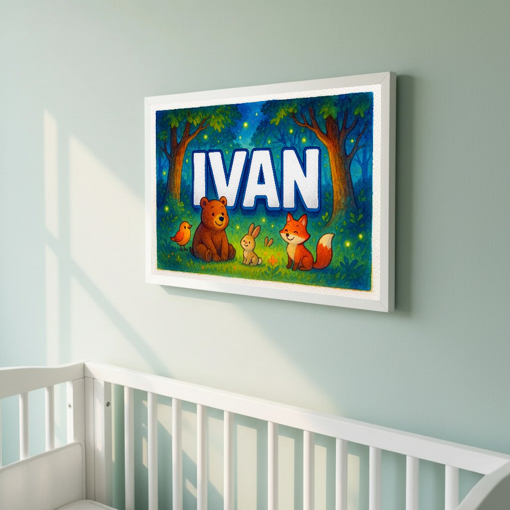 Personalized name art for Ivan