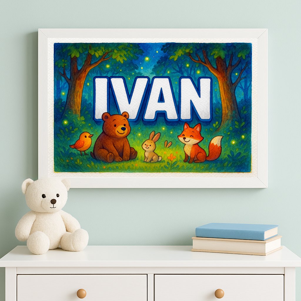 Personalized name art for Ivan