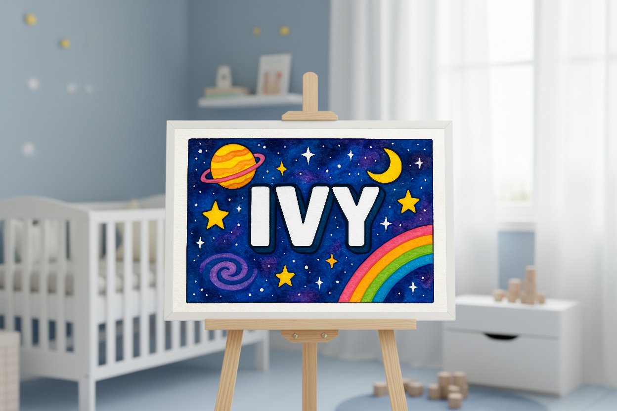 Personalized name art for Ivy