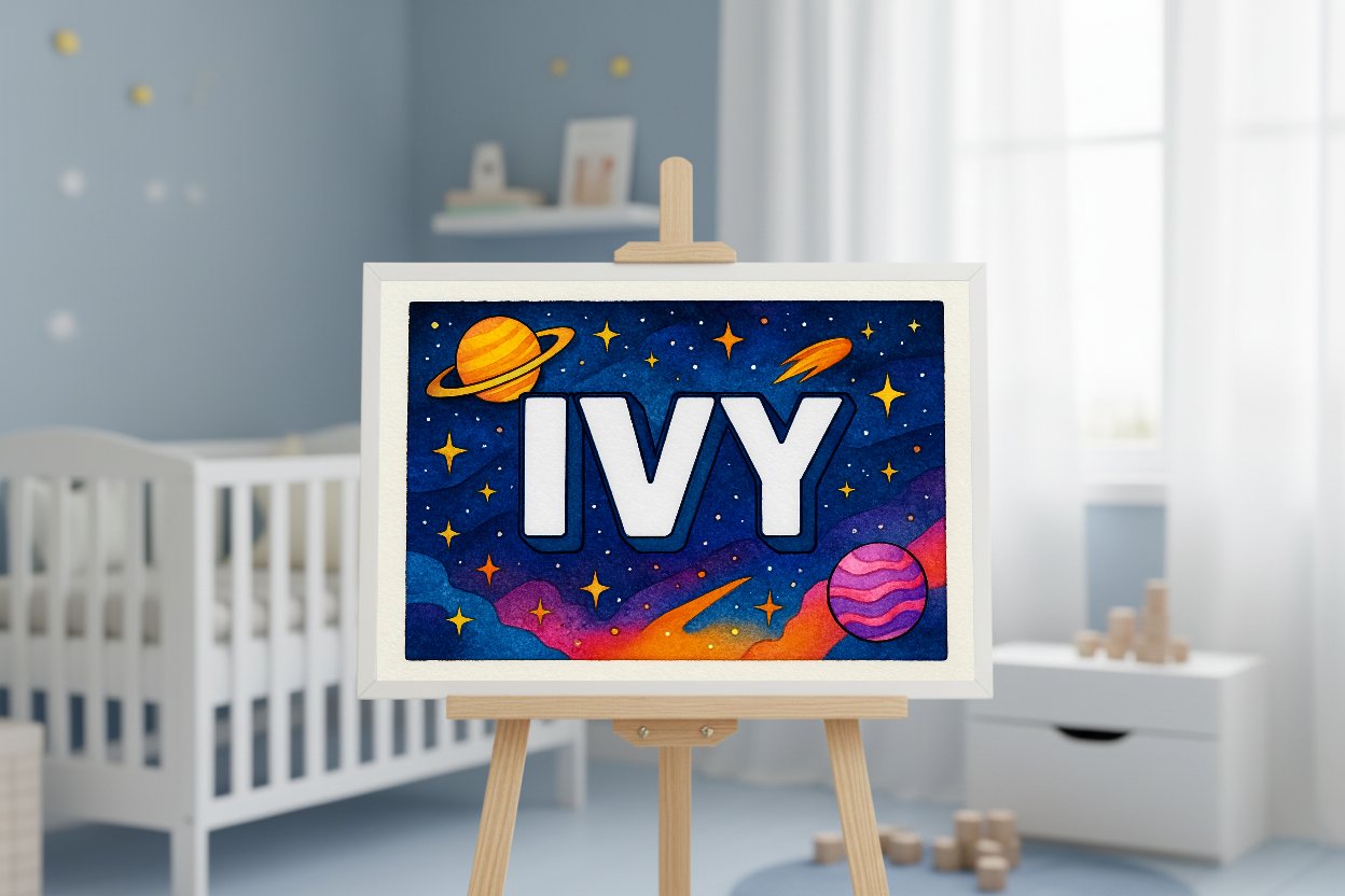 Personalized name art for Ivy