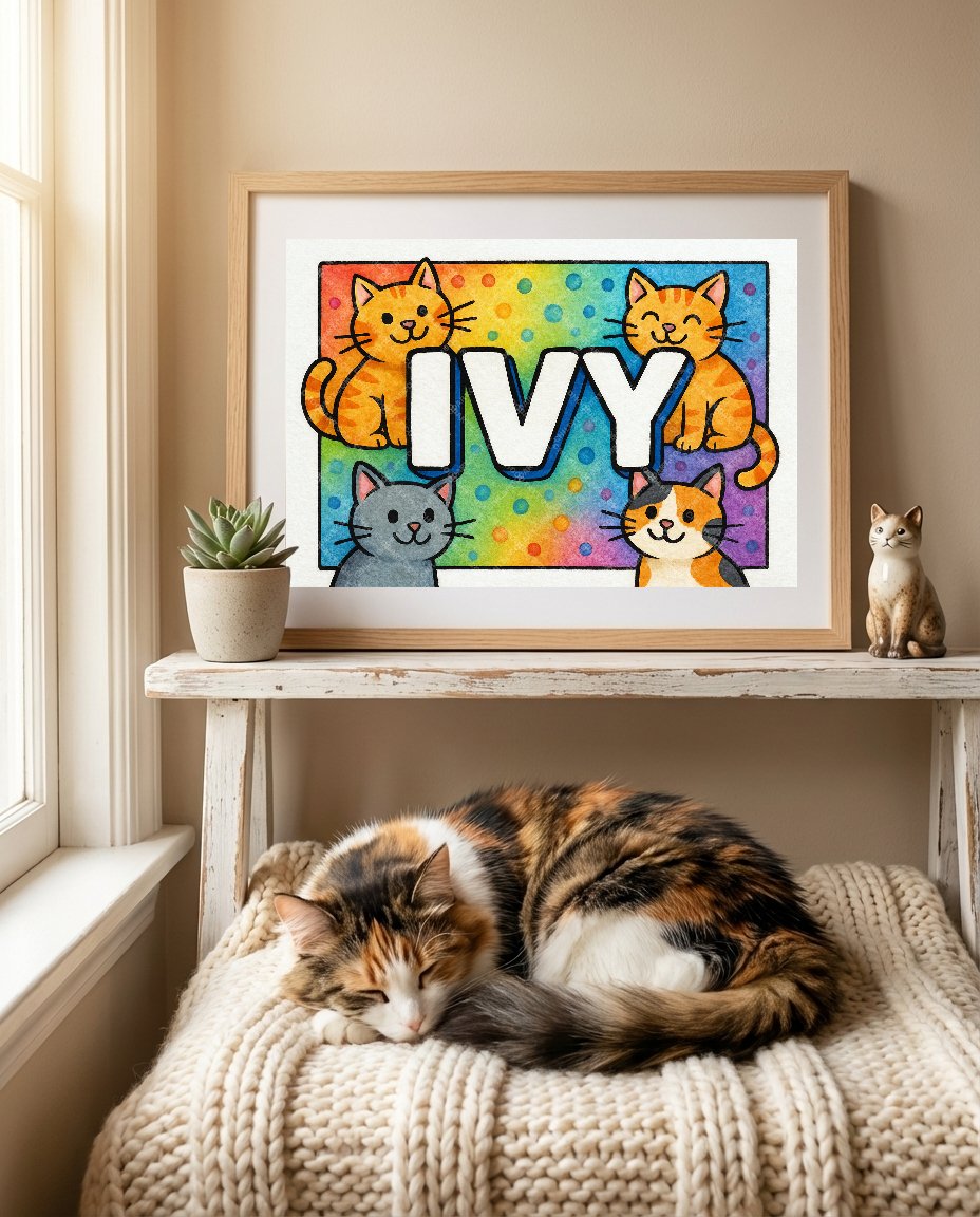 Personalized name art for Ivy