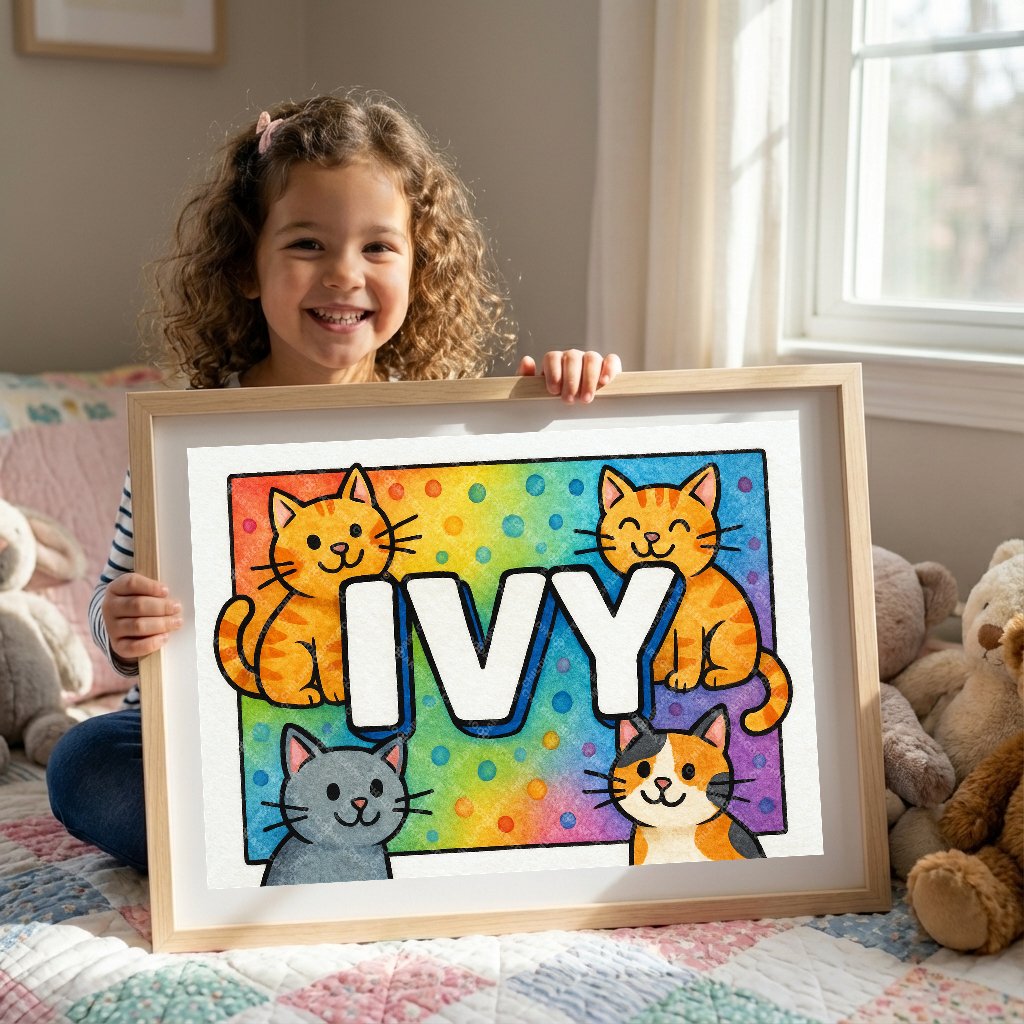 Personalized name art for Ivy