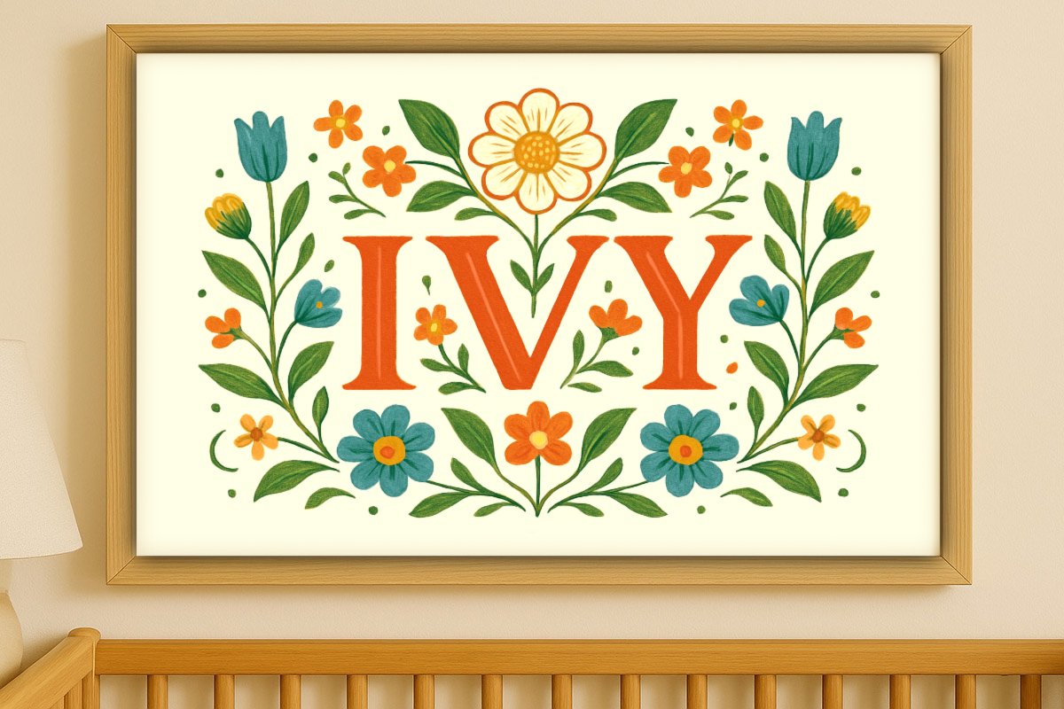 Ivy Personalized Art - Simple Floral 263