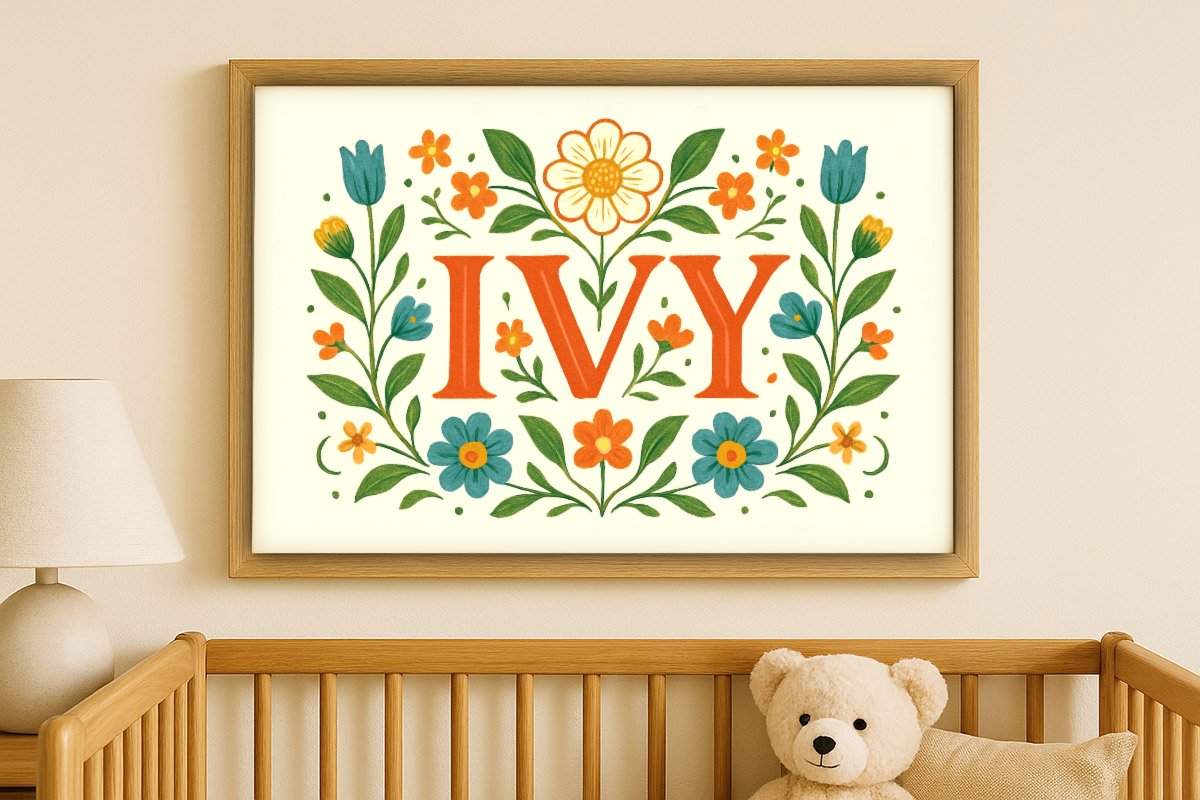 Ivy Personalized Art - Simple Floral 263