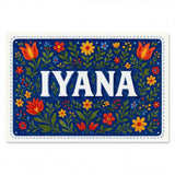 Iyana Name Art - Floral Farmhouse personalized wall print for kids