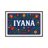 Iyana Name Art - Floral Farmhouse personalized wall print for kids