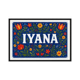 Iyana Name Art - Floral Farmhouse personalized wall print for kids