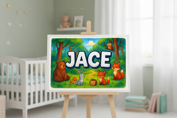 Jace’s Personalized Forest Friends Art