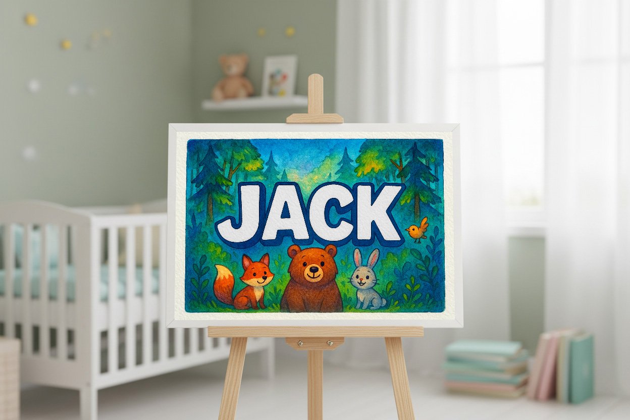 Personalized name art for Jack