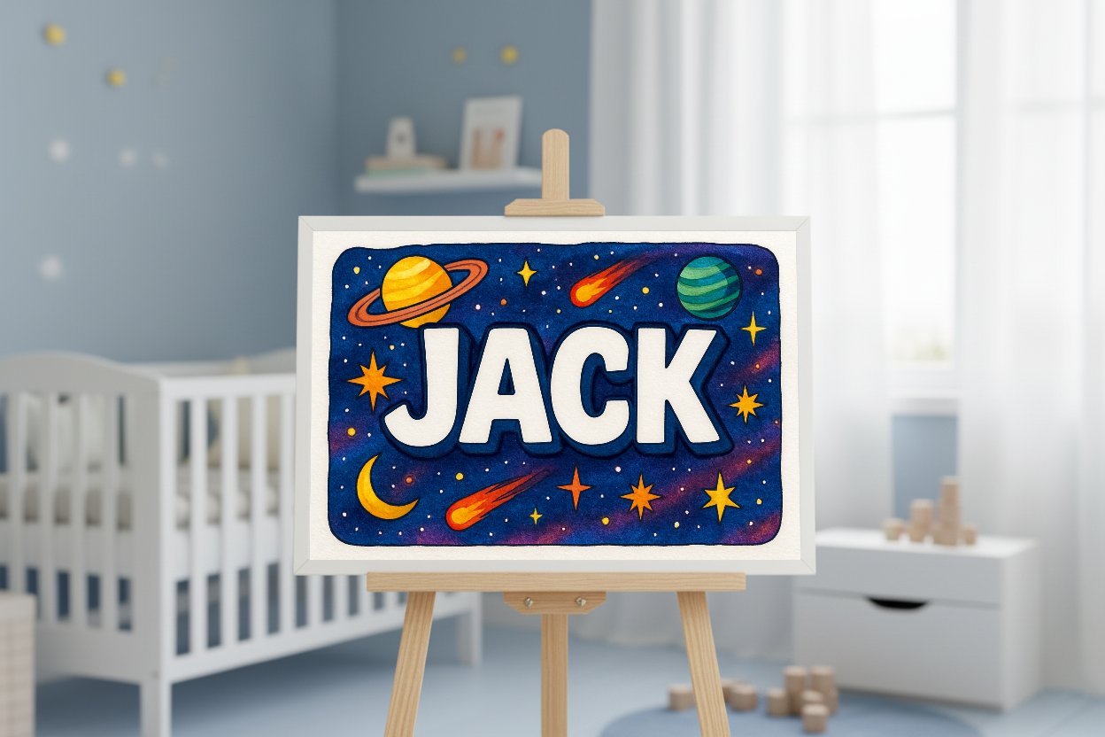 Personalized name art for Jack