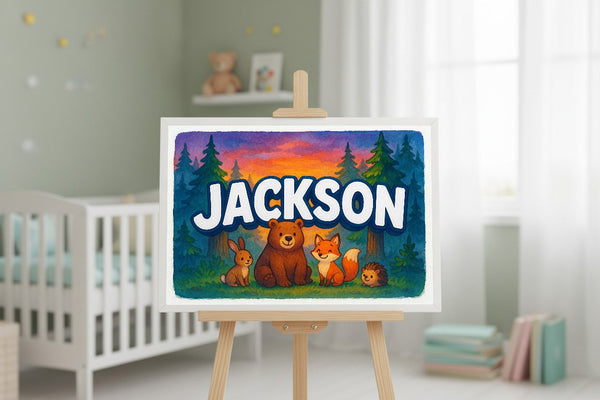 Jackson’s Personalized Forest Friends Art