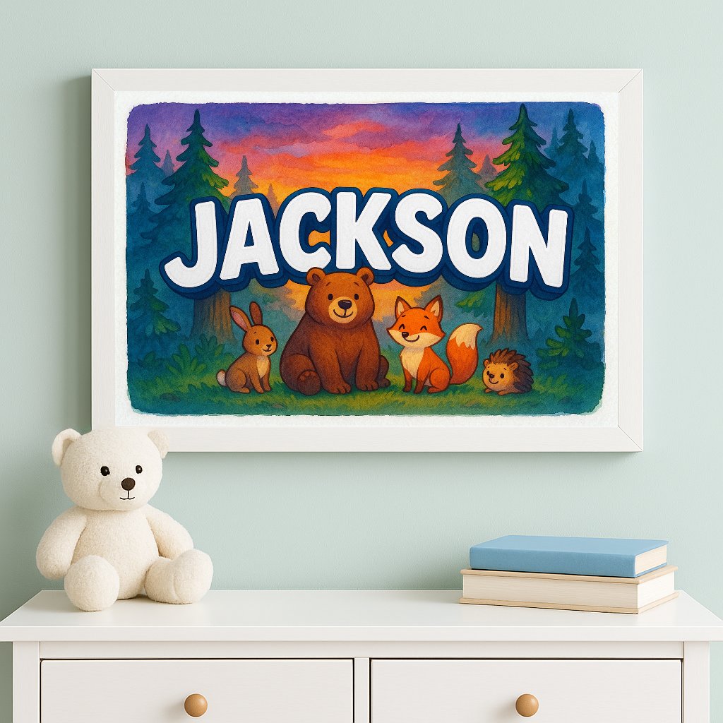 Personalized name art for Jackson