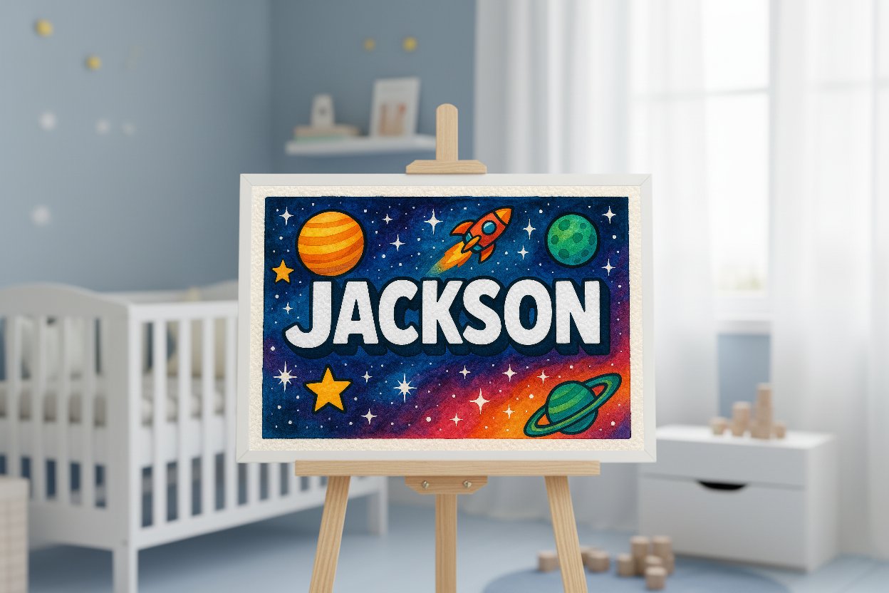 Personalized name art for Jackson