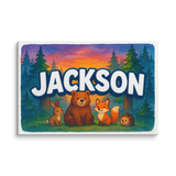 Jackson Name Art - Forest Friends personalized wall print for kids
