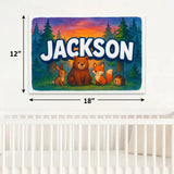 Jackson Name Art - Forest Friends personalized wall print for kids