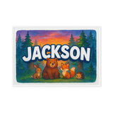 Jackson Name Art - Forest Friends personalized wall print for kids