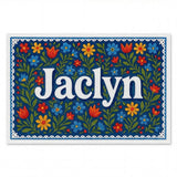 Jaclyn Name Art - Floral Farmhouse personalized wall print for kids
