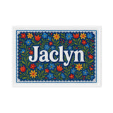Jaclyn Name Art - Floral Farmhouse personalized wall print for kids