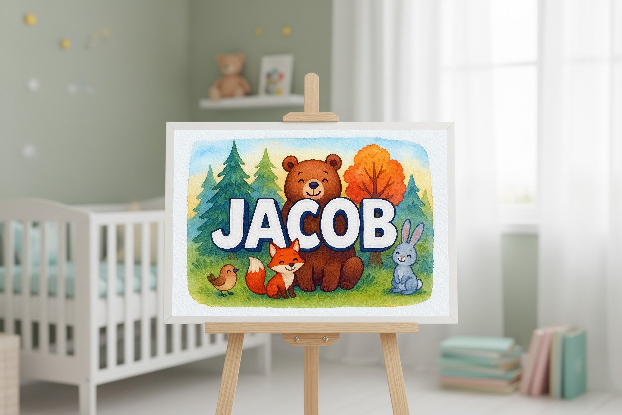Personalized name art for Jacob