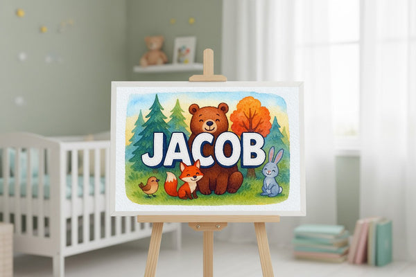 Jacob’s Personalized Forest Friends Art