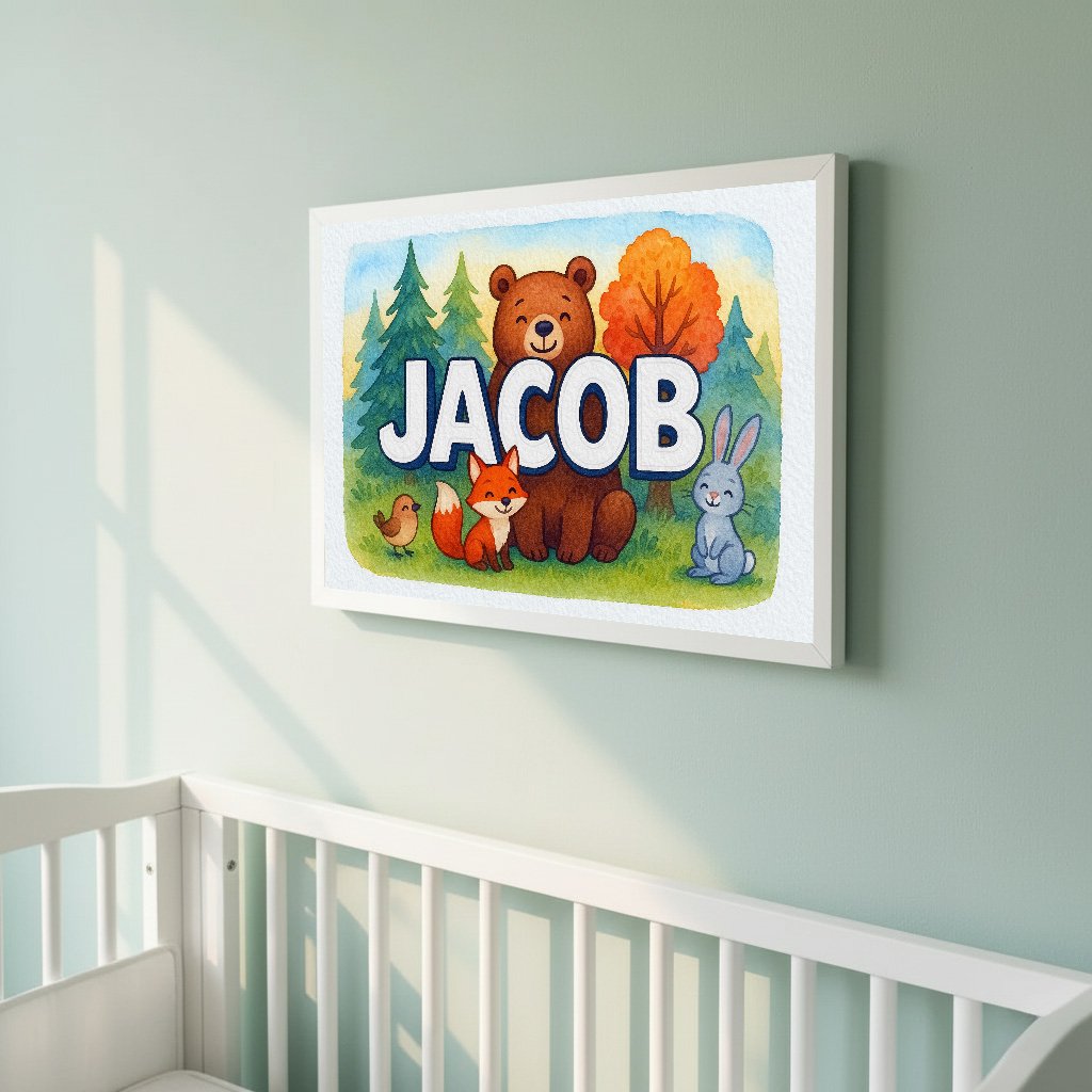 Personalized name art for Jacob